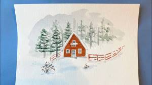 Домик в зимнем лесу