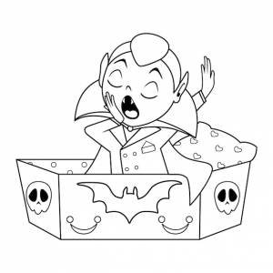 Раскраска граф дракула на хэллоуин