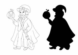 Граф дракула с тыквой страница раскраски для детей мультяшный стиль