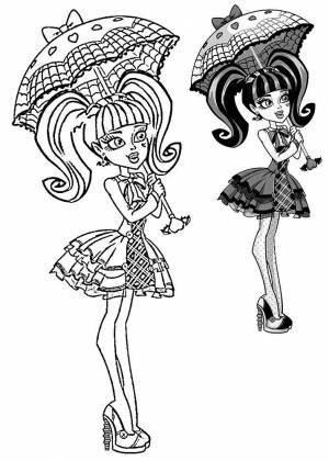 Раскраска Дракулаура Монстр Хай
