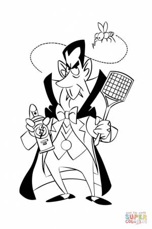 Раскраска Дракула,  из категории Вампиры