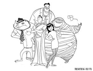 Распечатать раскраски Монстры на Каникулах 2