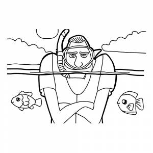 Раскраска Дракула в море