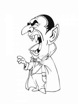 Раскраска Дракула черно белая для детей