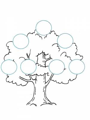 Раскраска Древо семьи  картинку онлайн