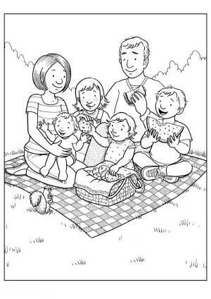 Раскраска Семья картинка  для девочек
