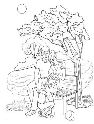 Раскраска Семья для детей