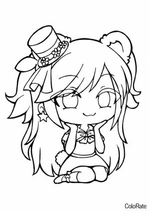 Раскраска Гача-девочка с милым взглядом