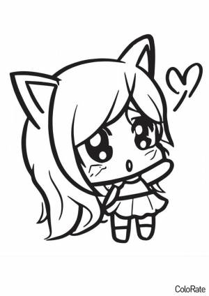 Раскраска Чиби Гача Лайф девочка