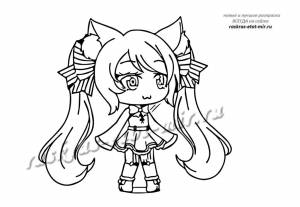 Скачать  раскраски Гача Лайф