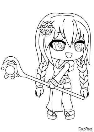 Раскраска Милая Аниме Эльза в Gacha Life