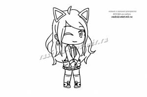 Скачать  раскраски Гача Лайф