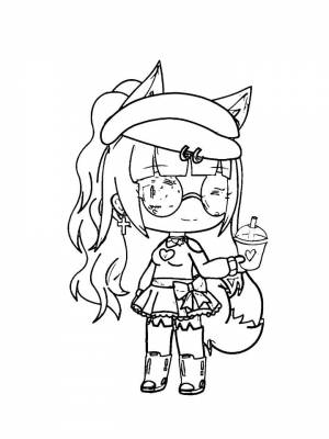 Картинка Гача лайф раскраска  для девочек