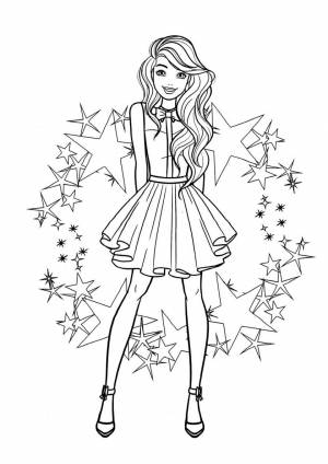 Раскраска Стильная Барби