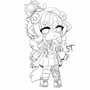 Раскраски Гача клуб позы