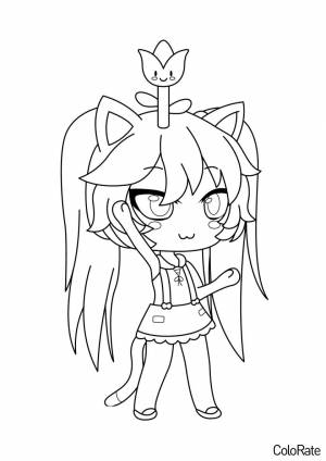 Раскраска Девочка с тюльпанчиком