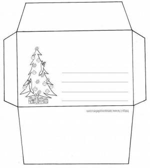 Новогодний конверт раскраска