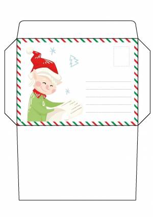 Конверт для деда мороза раскраска