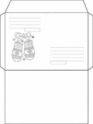Раскраски Конверт новогодний