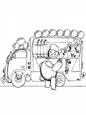 Раскраски Мороженщик   в формате
