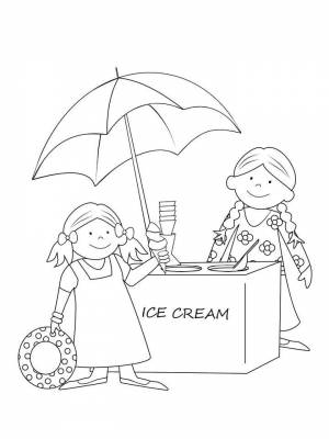 Раскраски Мороженщик   в формате