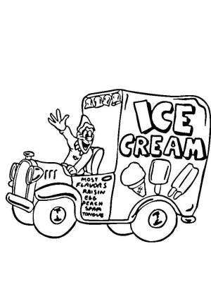 Раскраски Мороженщик   в формате