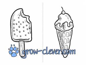Летние раскраски Мороженое