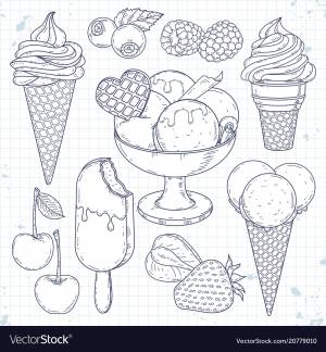 Скетч мороженое раскраски