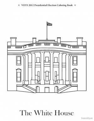 Раскраски Раскраска Белый дом в сша 