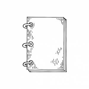 Блокнот для заметок линии искусства студенческий блокнот ручной рисунок векторной иллюстрации каракулей