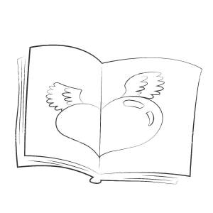 Раскраски Раскраска Книжка с рисунком книги блокноты