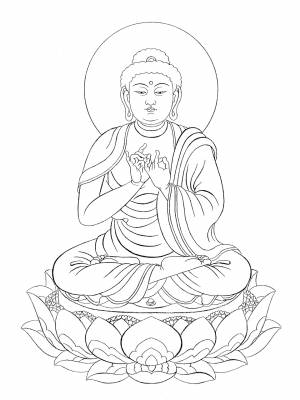 Будда раскраска