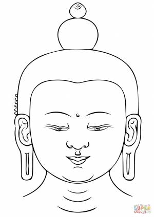Раскраска Голова Будды