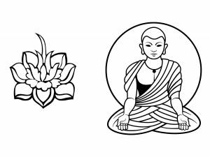 Будда рисунок карандашом