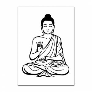 Черно-белая фигурка Будды, картина на стену, Абстрактная Картина на холсте, статуя, плакат, настенные картины, гостиная, домашний декор