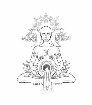 Будда рисунок карандашом