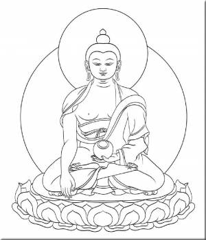 Будда рисунок карандашом