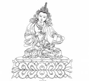 Будда раскраска