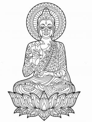 Раскраски Будда Aнтистресс