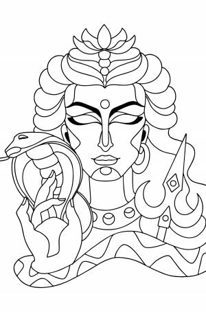 Раскраска Гаутама Будда и Мукалинда