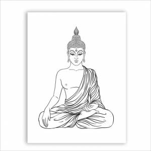 Сидячий Будда Художественная печать и плакат Настенные картины, ручная роспись лицо Будды Холст плакат печать буддизм украшение дома