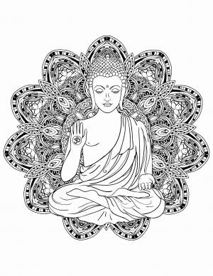 Раскраски Будда Aнтистресс
