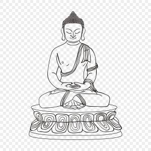 рисунок Рисование линий как Будда PNG , рисунок крыла, клипарт черно белый, Рисование линии Будды как грядущего Будды PNG картинки и пнг рисунок для й загрузки