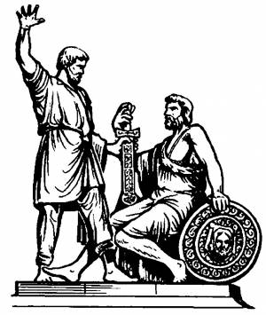 Раскраска памятник Минин и Пожарский