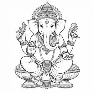 Лорд ганеша детский рисунокsimpleline art раскраска