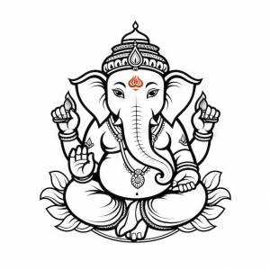 Лорд ганеша детский рисунокsimpleline art раскраска