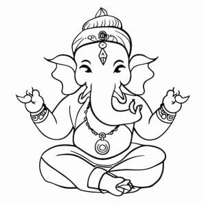 Ганеш джаянти лорд ганеша рисованной мультфильм наклейка иконка концепция изолированная иллюстрация