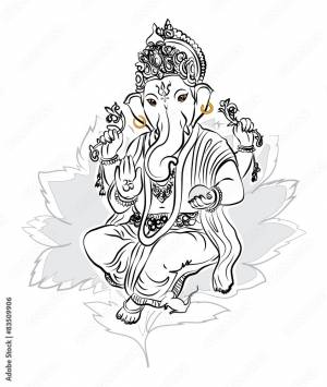 Lord Ganesha drawing vector Векторный объект Stock