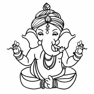 Ганеш джаянти лорд ганеша рисованной мультфильм наклейка иконка концепция изолированная иллюстрация