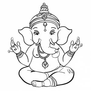 Ганеш джаянти лорд ганеша рисованной мультфильм наклейка иконка концепция изолированная иллюстрация